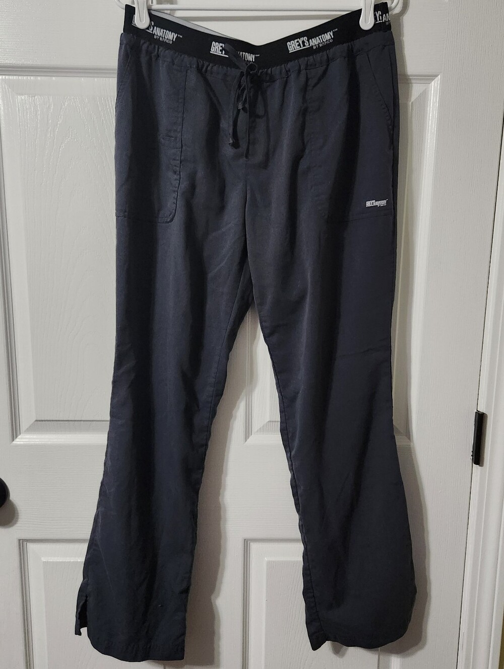 Grey's Anatomy Dark Gray Drawstring Scrub Pants, Size L